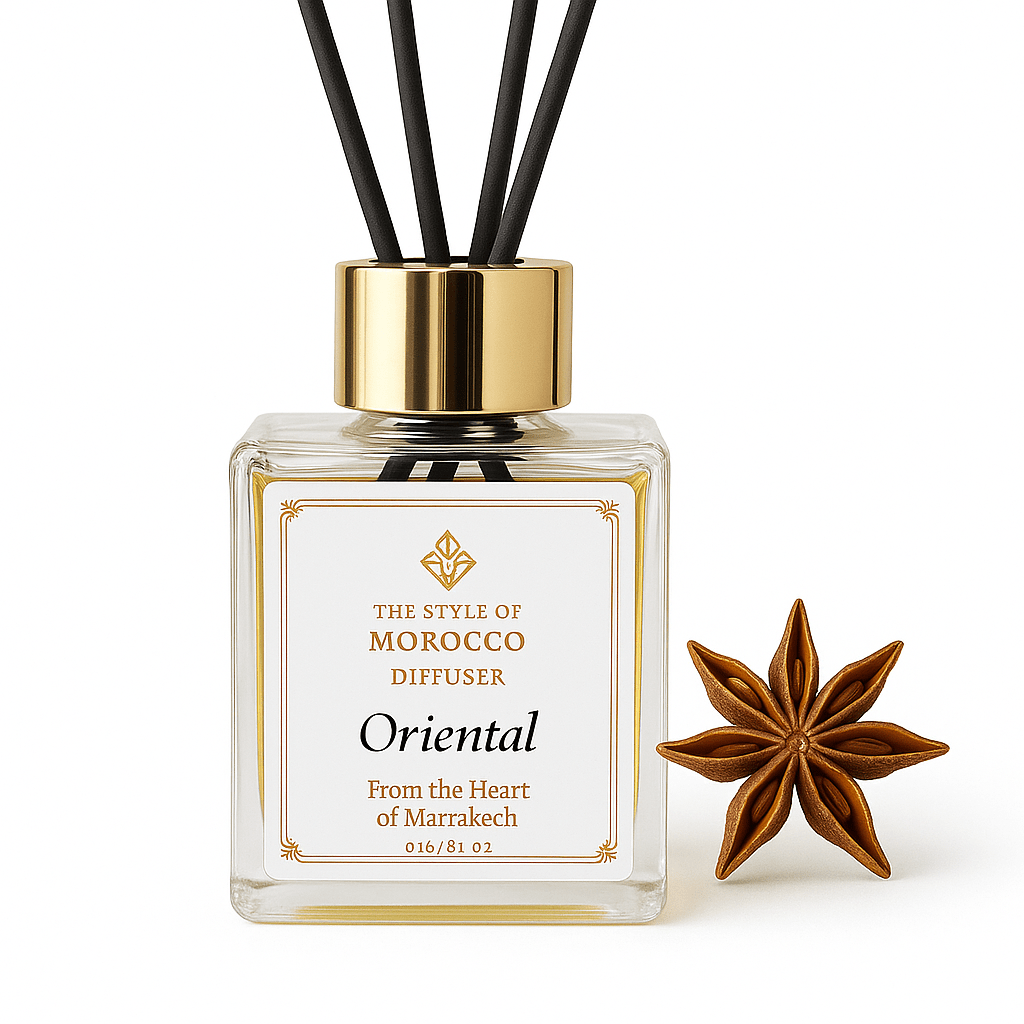 Luxe Oriental geurstokjes diffuser 100ml vierkant glas - Marokkaanse reed diffuser Elegant Edition
