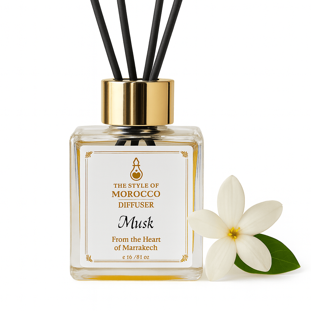 Luxe Musk geurstokjes diffuser 100ml vierkant glas - Marokkaanse reed diffuser Elegant Edition
