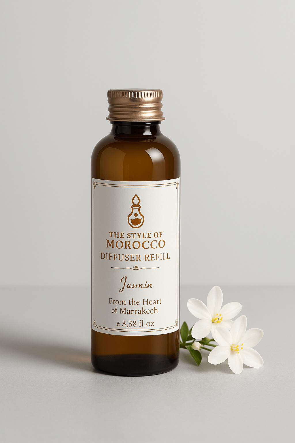 Afbeelding van een 200 ml diffuser navulling van The Style of Morocco, met luxe Marokkaanse geuren.