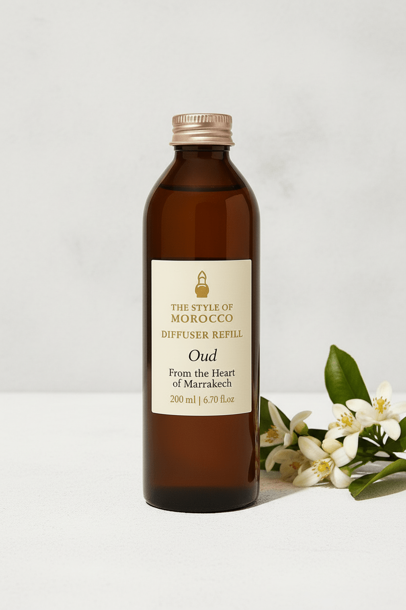 Afbeelding van een 200 ml navulling voor diffuser, The Style of Morocco, met Marokkaanse geuren.